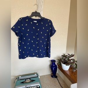 Love, Fire Lemon Embroidered Crop Top - Size XL